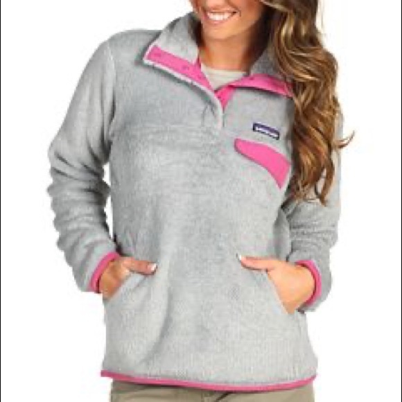 EUC Patagonia Retool Snap Pullover Gray/Pink Sz M - Picture 3 of 4